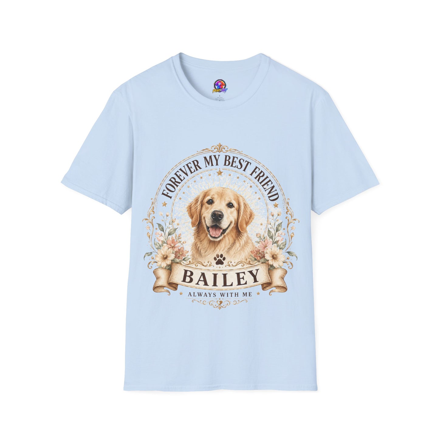 Forever My Best Friend Dog T-Shirt — Personalized Pet Name Golden Retriever Tee