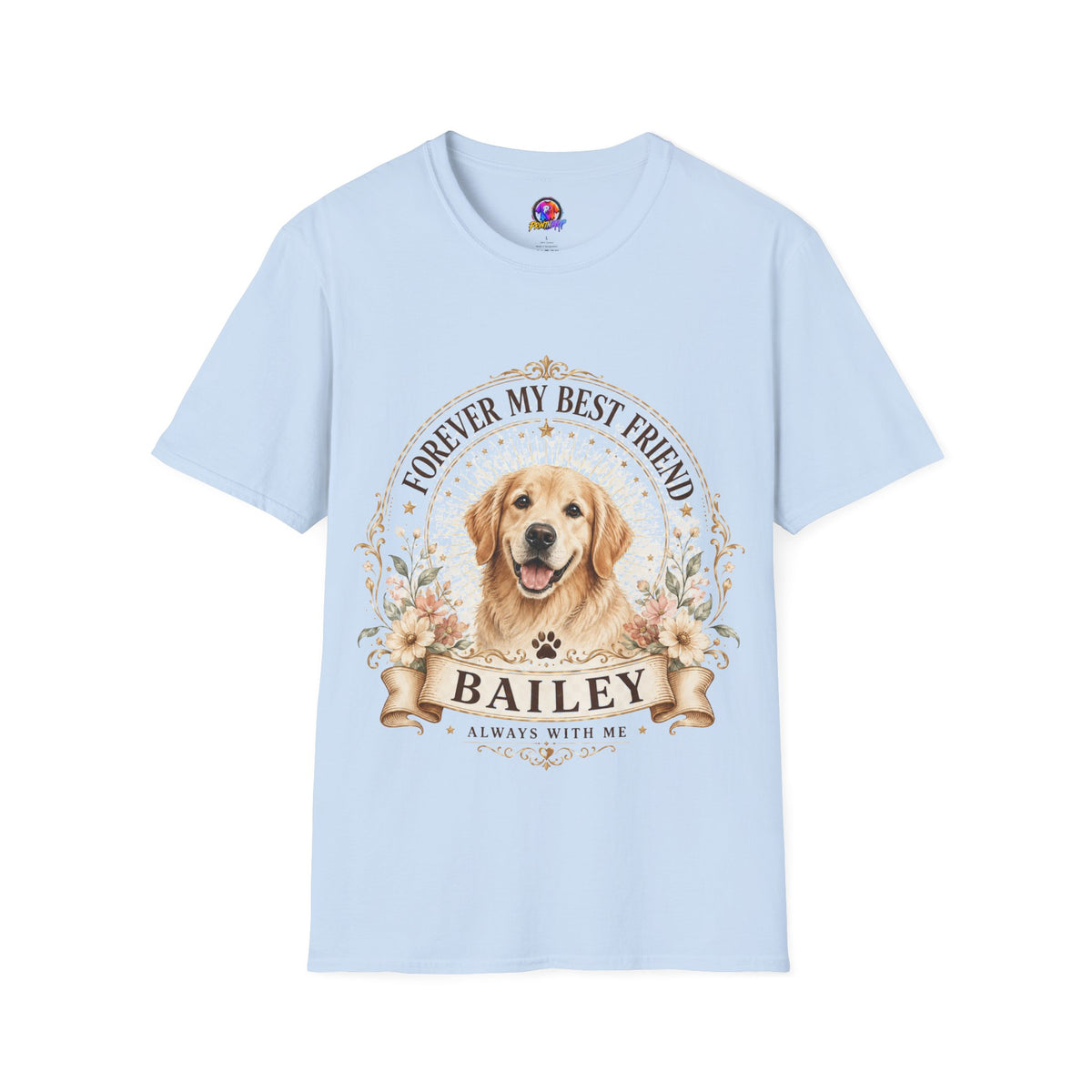 Forever My Best Friend Dog T-Shirt — Personalized Pet Name Golden Retriever Tee