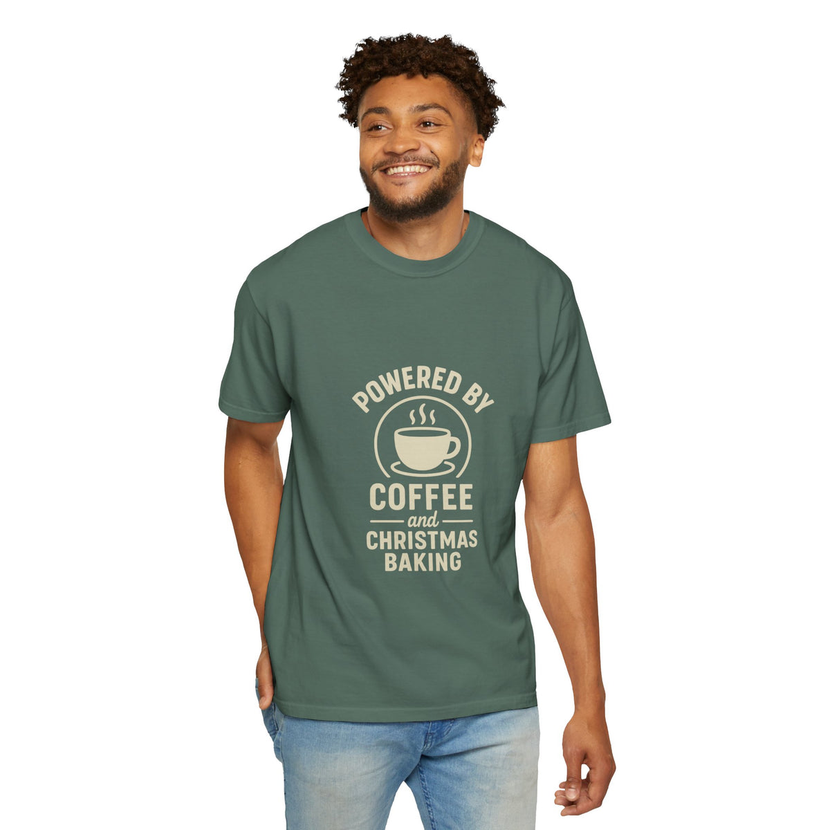 Christmas Baking T-Shirt — "Powered by Coffee and Christmas Baking"- Trending Now - October 2026