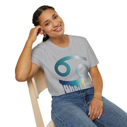 Cancer Zodiac T‑Shirt — Dripping Gradient Astrology Tee (Cancer Symbol)
