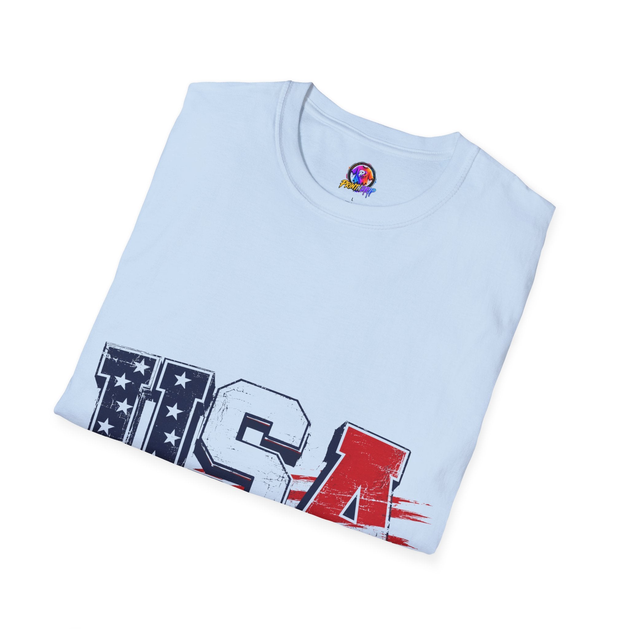 USA Flag Graphic T-Shirt — Patriotic Red White & Blue Tee
