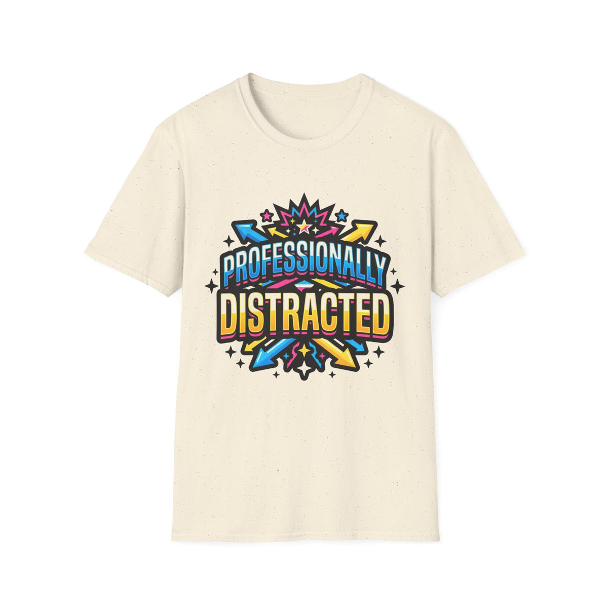 Black T-Shirt with Colorful Carnival 'Unvaccinated' Graphic – Statement Tee for Festivals & Activism - Trending Now - August 2026