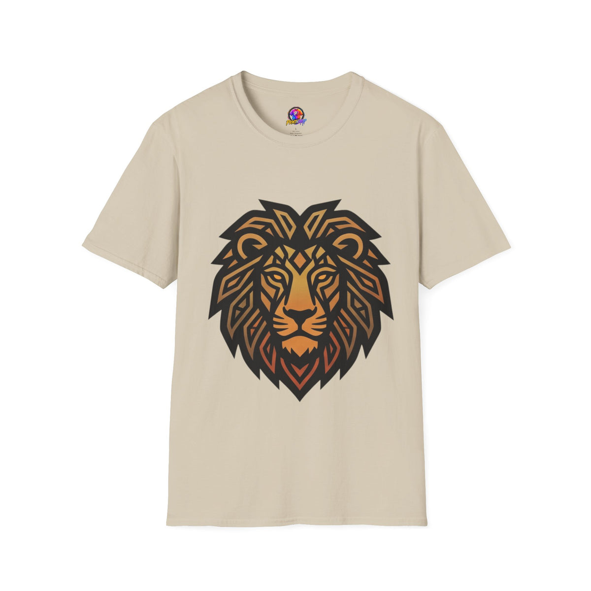 Leo Zodiac Lion Head T-Shirt — Geometric Tribal Lion Graphic Tee