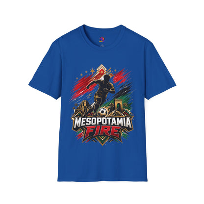 Iraq Mesopotamia Fire Soccer T-Shirt — Vintage Football Player Graphic Tee