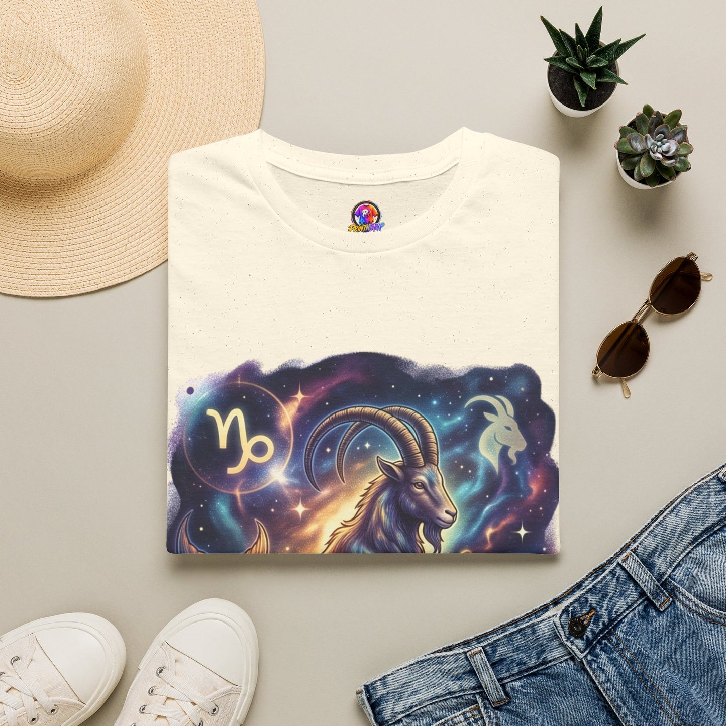 Capricorn Zodiac T-Shirt — Celestial Goat Astrology Tee