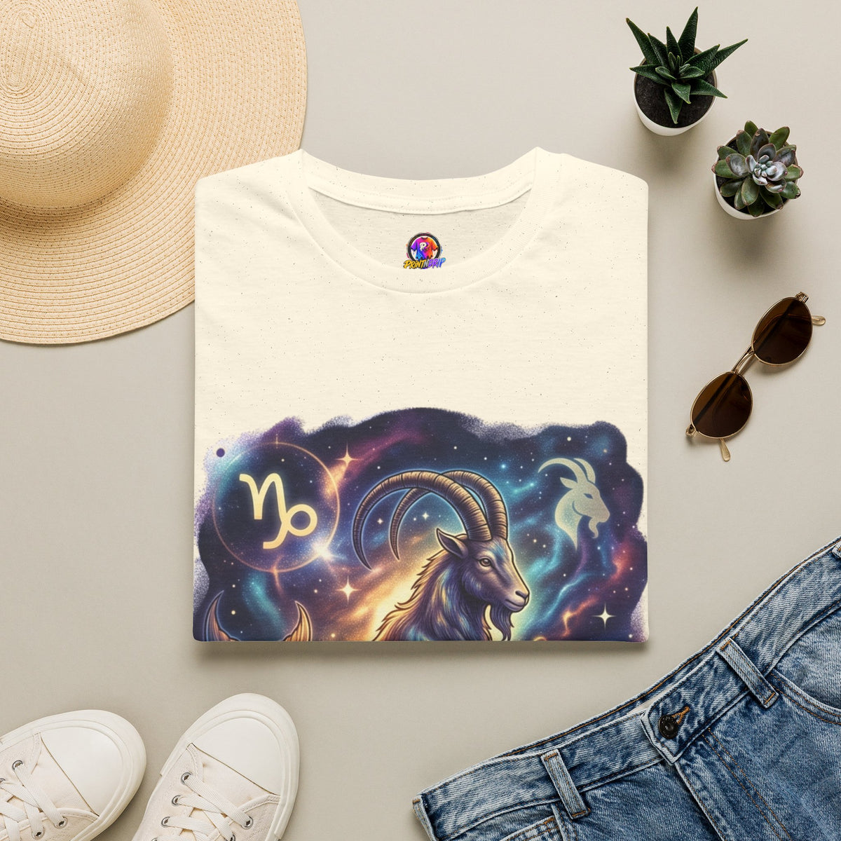 Capricorn Zodiac T-Shirt — Celestial Goat Astrology Tee