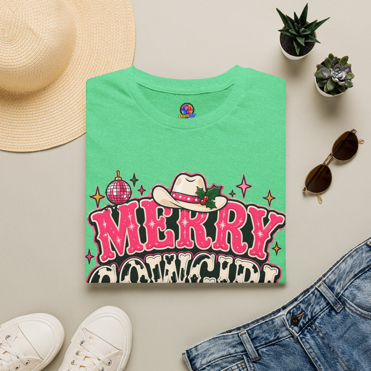 Merry Cowgirl Christmas T-Shirt