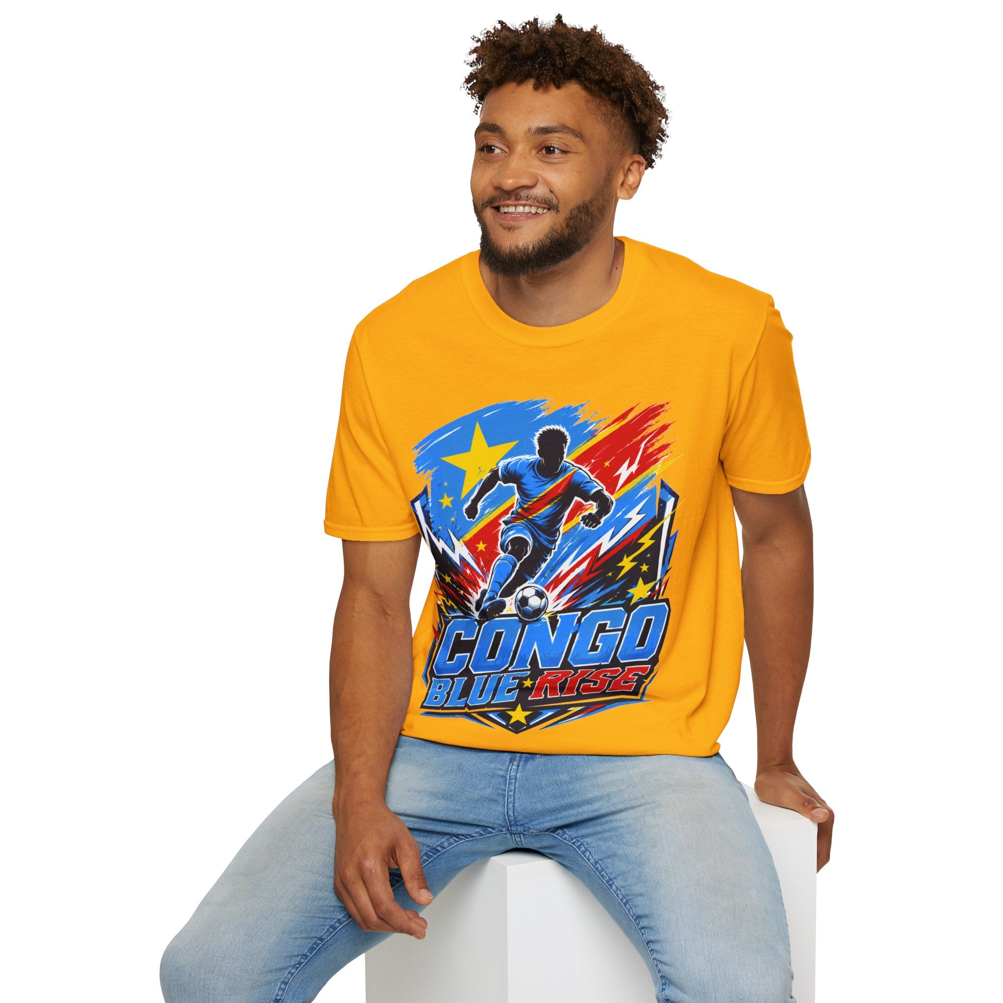 Congo Soccer T-Shirt — Congo Blue Rise Football Fan Tee