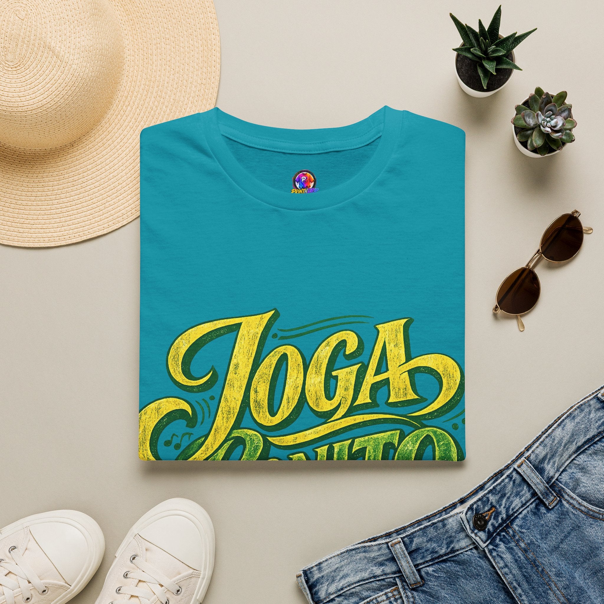 Brazil T-Shirt — 'Joga Bonito' Vintage Soccer Script Tee