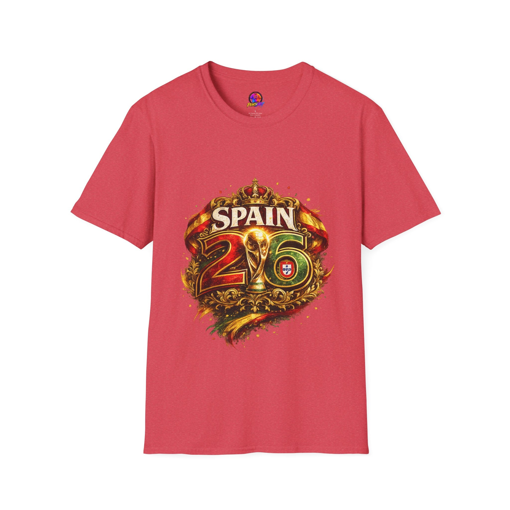 Spain 26 Graphic T-Shirt — Vintage Crowned Soccer Fan Tee
