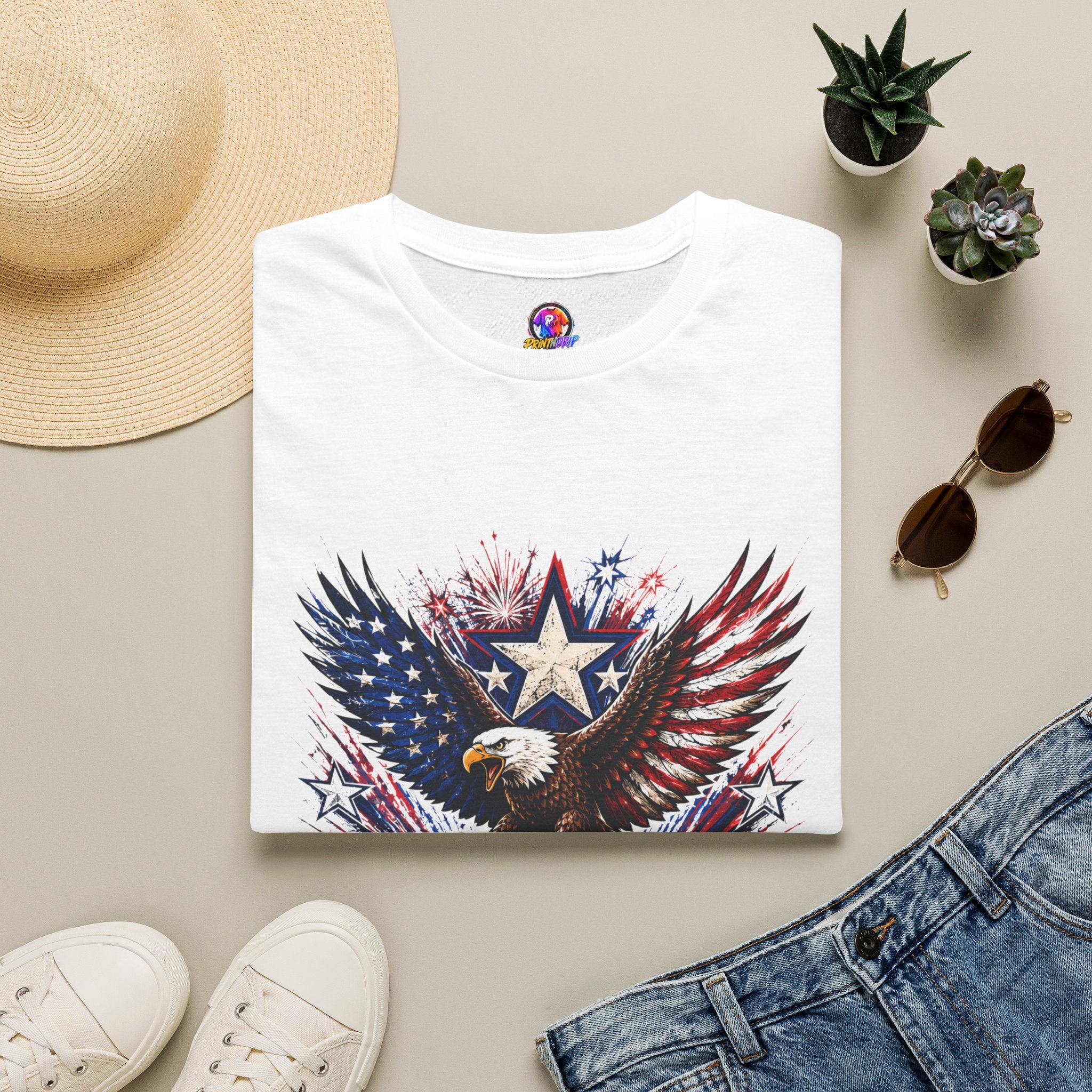 T-Shirt — Patriotic Eagle "250 Years Still Loud" American Flag Tee