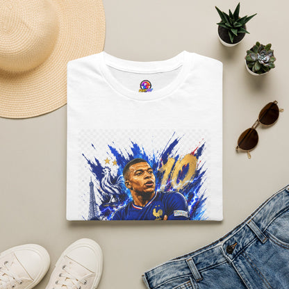 France Mbappé Soccer T-Shirt — #10 Blue Action Portrait Tee