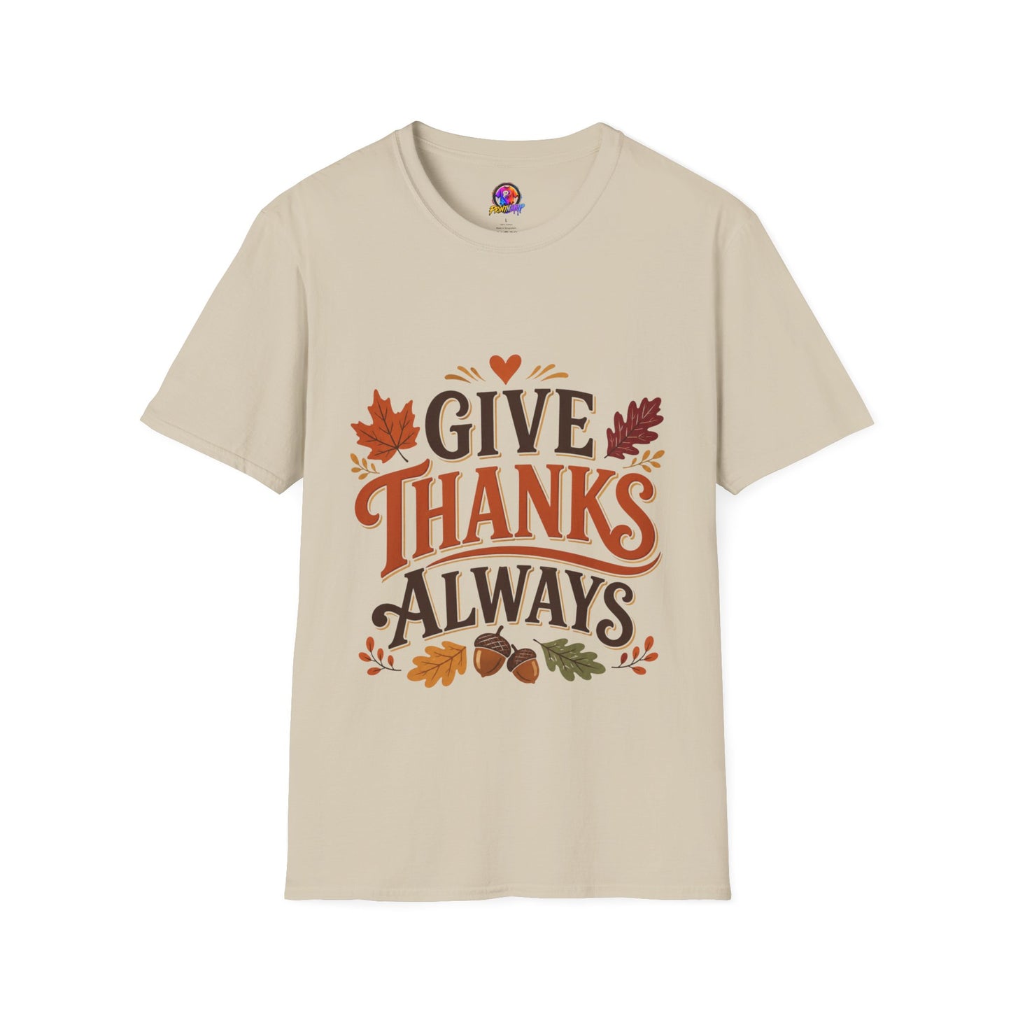 Give Thanks Always Tee — Thanksgiving Fall Leaves Gratitude T-Shirt