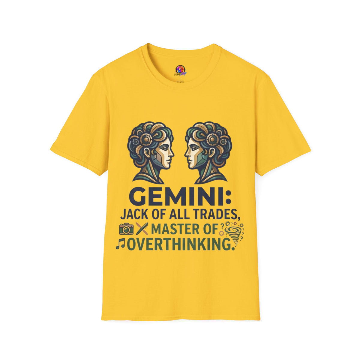 Gemini Zodiac T‑Shirt — Vintage Twins Astrology Tee ("Gemini: Jack of All Trades")