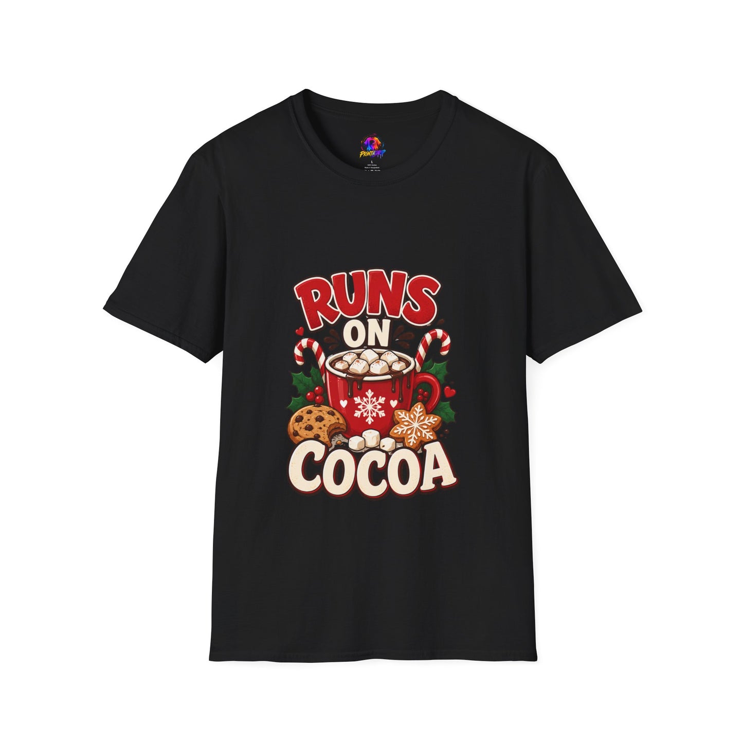 T-Shirt — Runs On Cocoa Holiday Graphic Tee