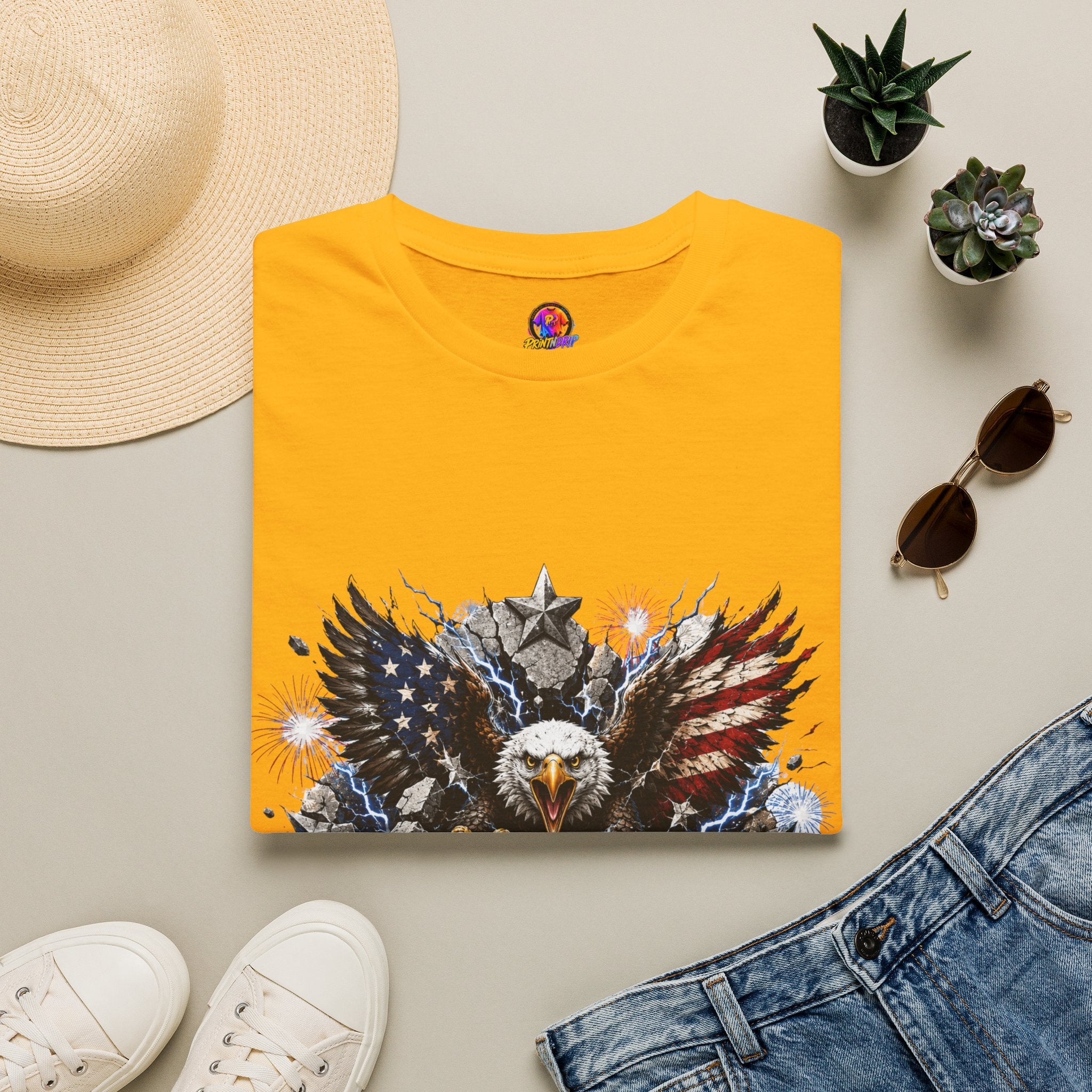 Patriotic Eagle T-Shirt — "The Republic Still Roars" | American Flag Graphic