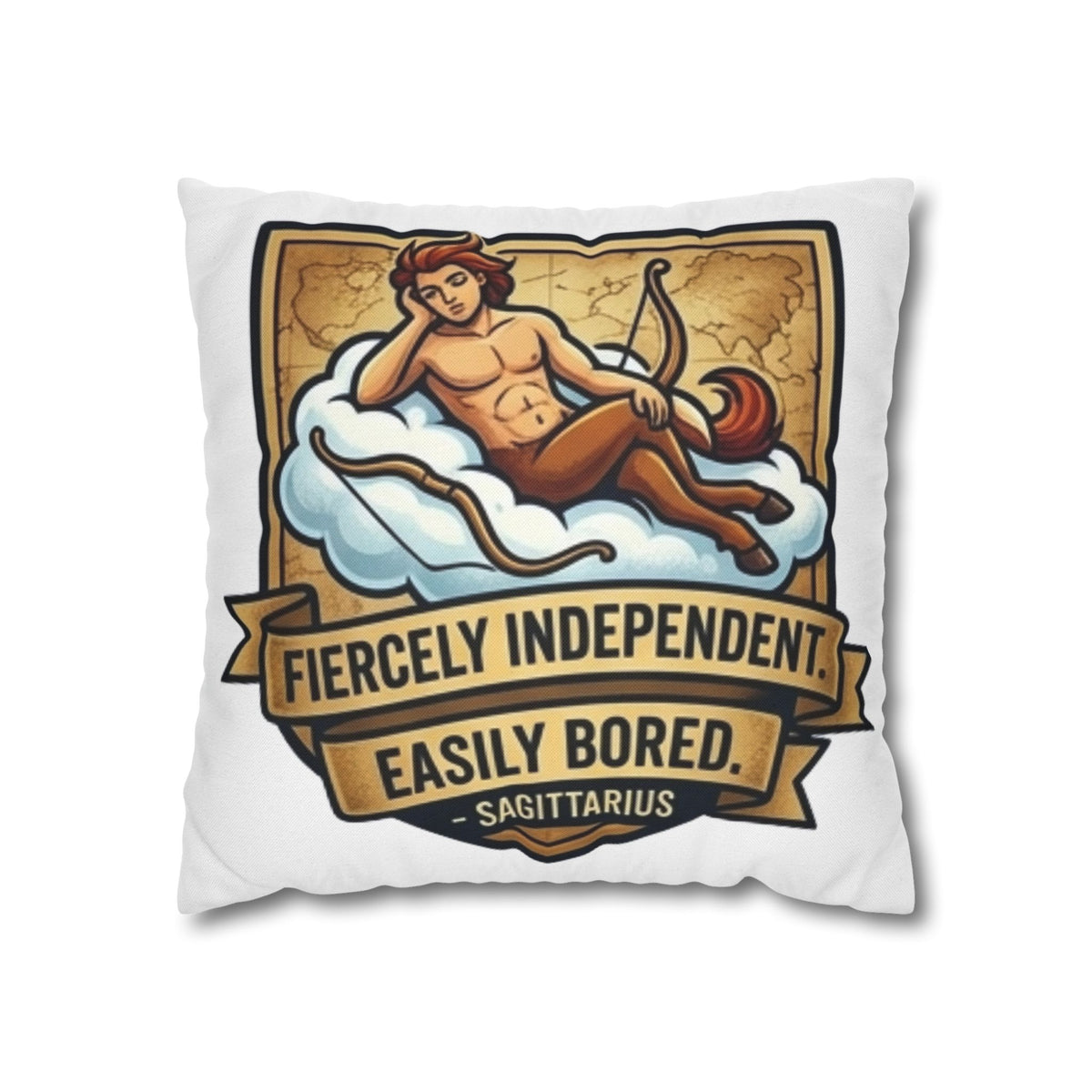 Sagittarius Zodiac Pillowcase – "Fiercely Independent, Easily Bored" Decorative Throw Pillow Cover