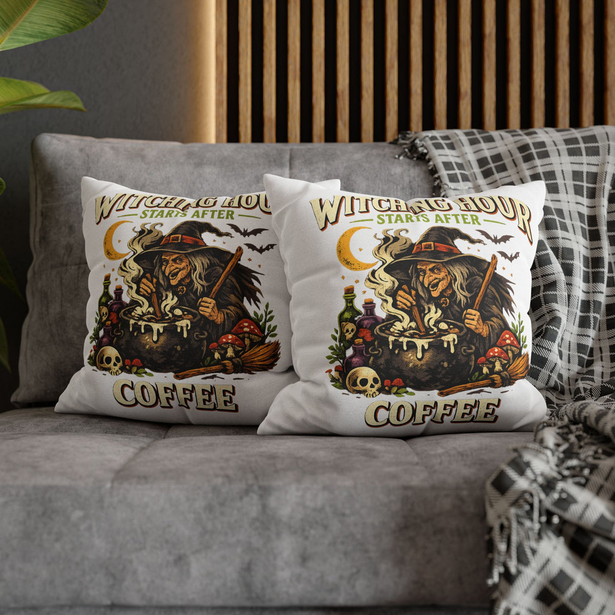 Halloween Witch Coffee Pillowcase