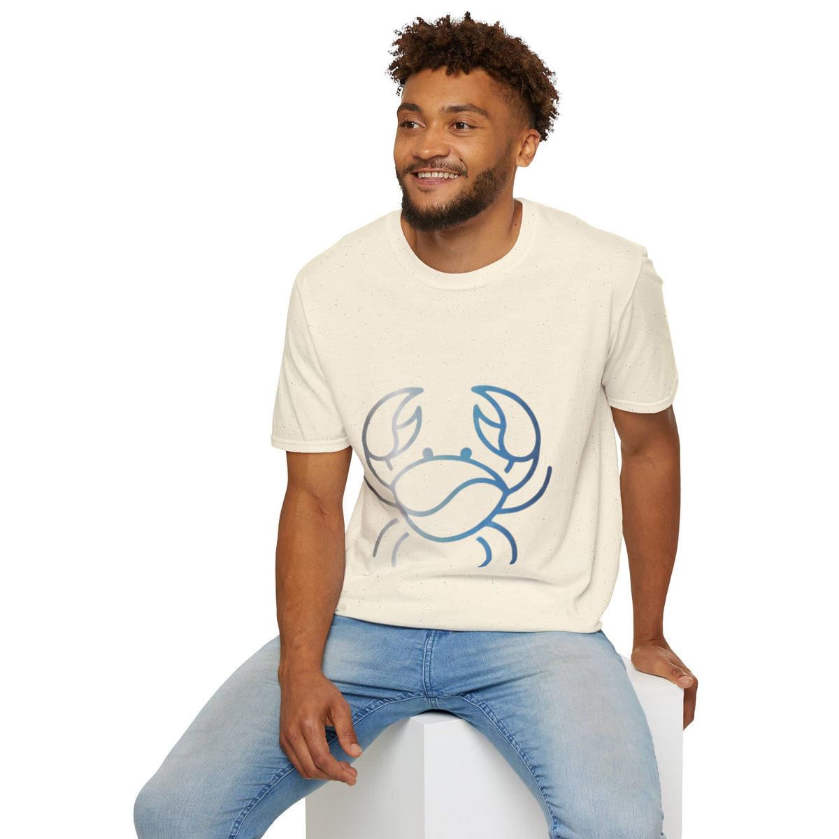 Cancer Zodiac Crab Graphic T-Shirt — Minimal Coastal Zodiac Summer Tee