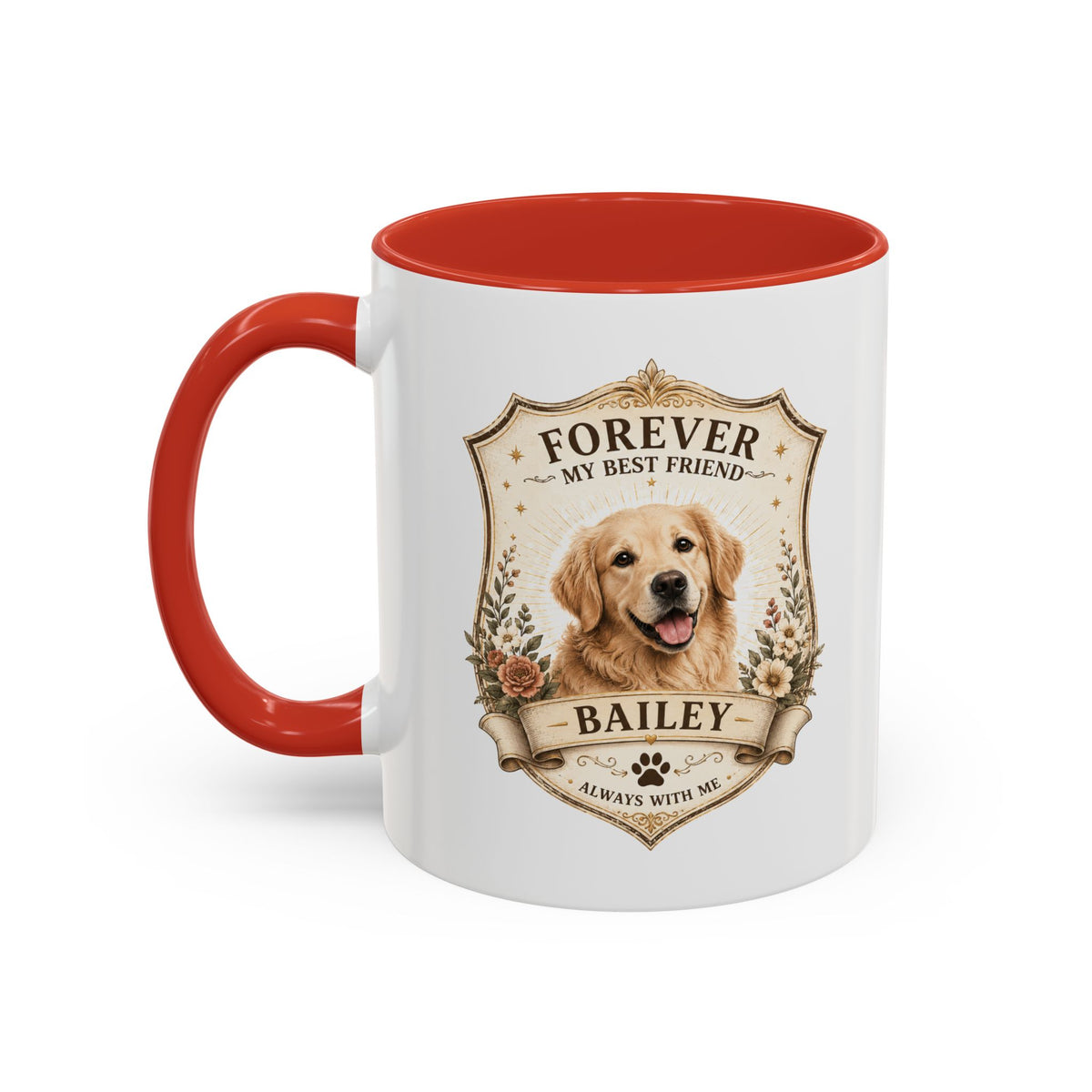 Milo Bailey Dog Dad Mom Golden Retriever Memorial Coffee Mug – “Forever My Best Friend” Personalized Dog Tribute