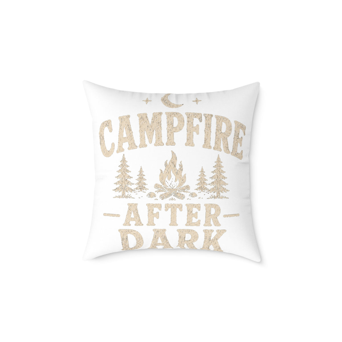 Campfire After Dark Square Pillow Milo Bailey Dog Dad Mom– Rustic Outdoor Cabin Decor