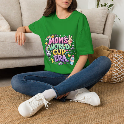 Girls Kids Mom's World Cup Era T‑Shirt — Playful Soccer Mom Tee