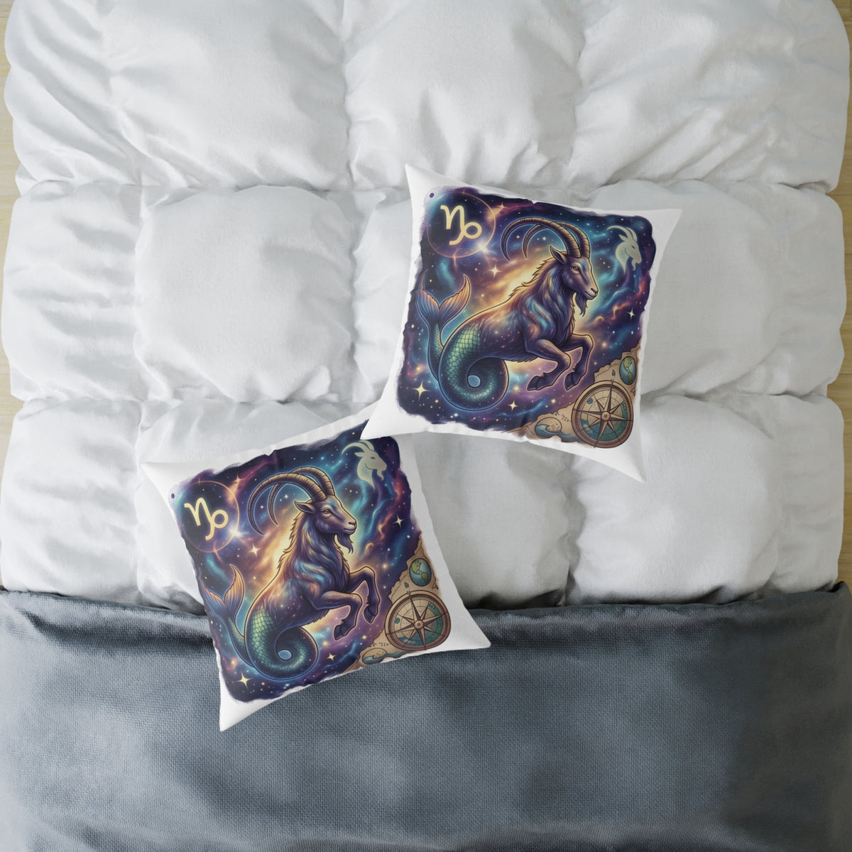 Capricorn Zodiac Pillow – Mystical Sea-Goat Constellation Decorative Throw Pillow