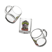 Halloween Glass Mug 10 oz  Glass Mug — "My Social Battery Is in the Grave" Skeleton Coffee Mug