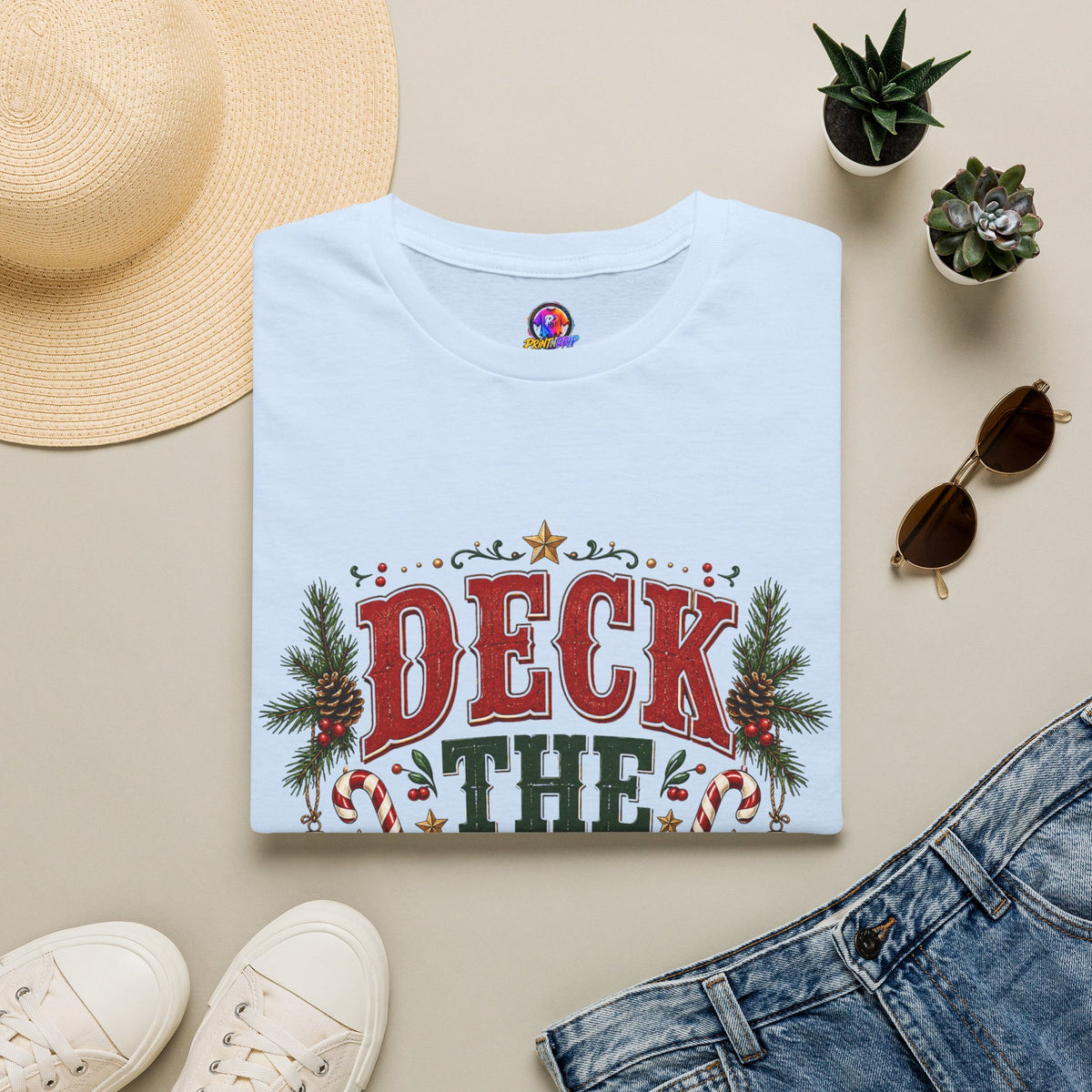 Deck the Halls Y'All T-Shirt — Festive Christmas Holiday Tee