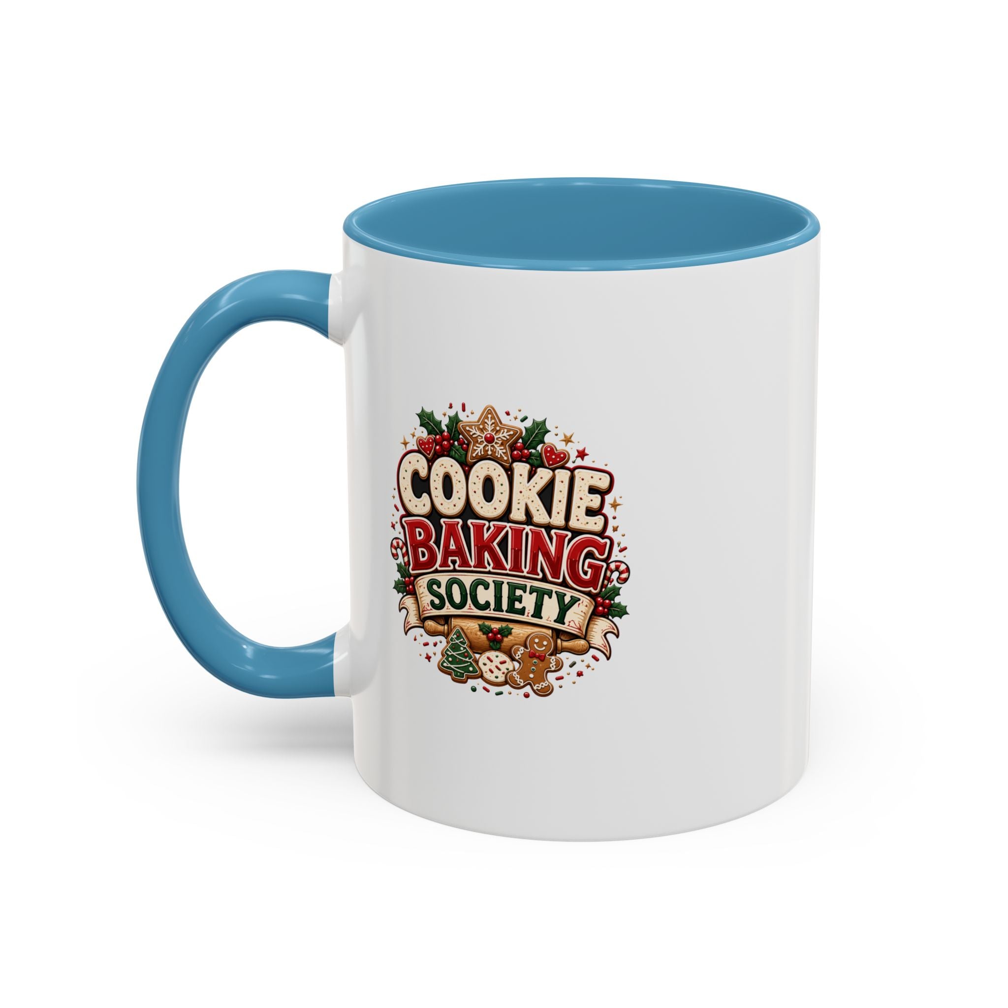 Cookie Baking Society Accent Coffee Mug — Holiday Baking Ceramic Mug