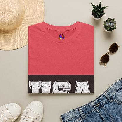 USA Vintage Block T-Shirt — Patriotic Americana Graphic Tee