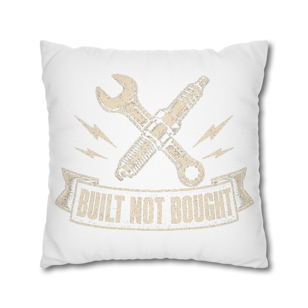 Built Not Bought Pillowcase  Milo Bailey Dog Dad Mom— Mechanic Wrench Spark Plug Decorative Throw Pillow