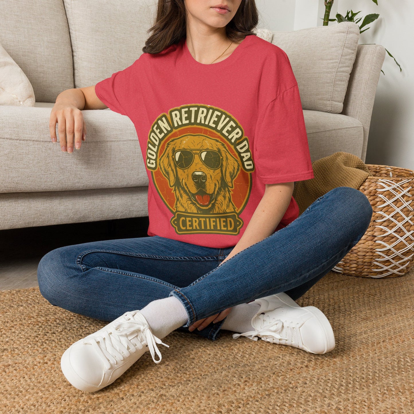 Golden Retriever Dad T-Shirt — Certified Retro Dog Dad Tee