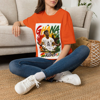 Ghana Football Player Graphic T-Shirt — Ghana Colors & Kudus Print