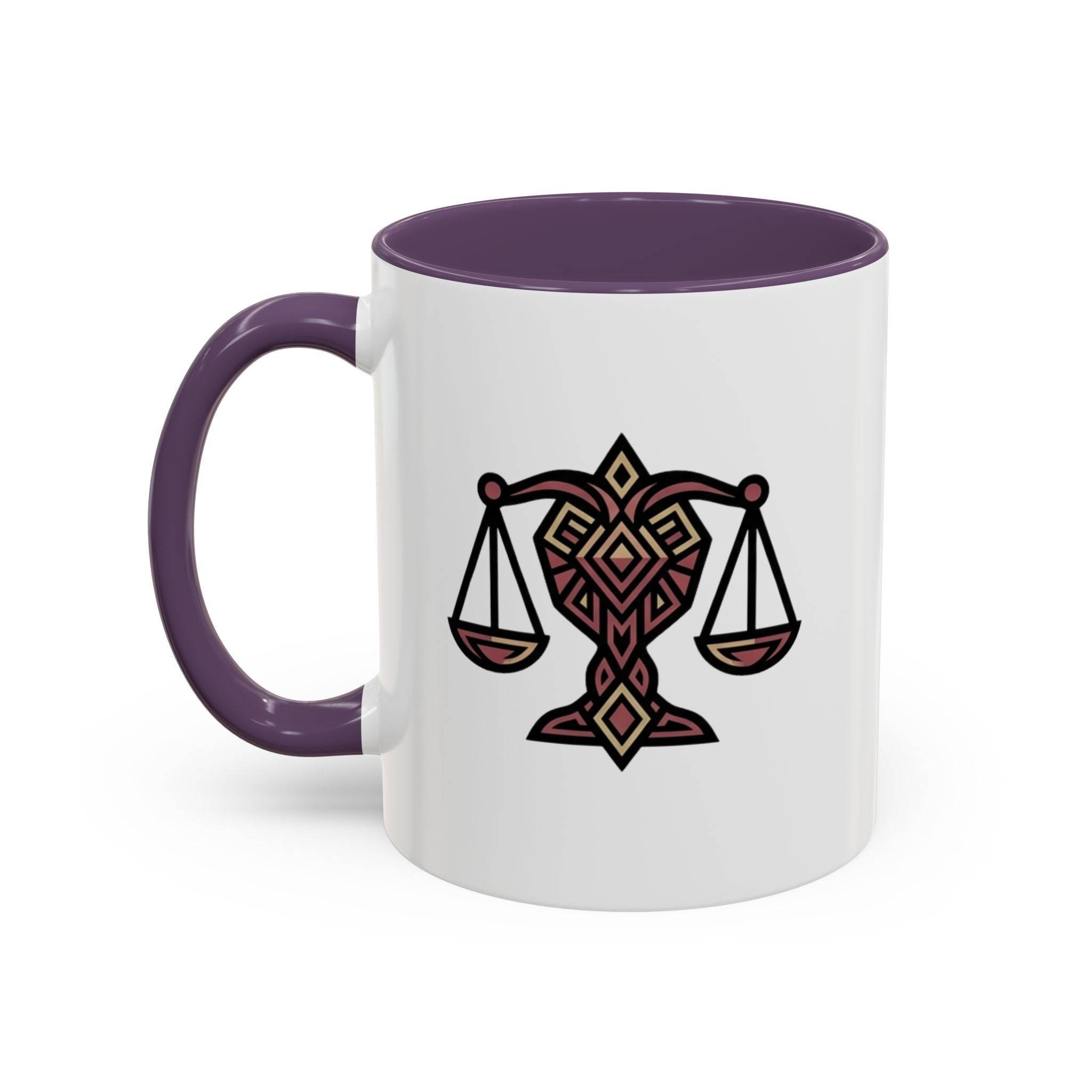 Libra Scales Accent Coffee Mug — Zodiac Balance Ceramic Mug