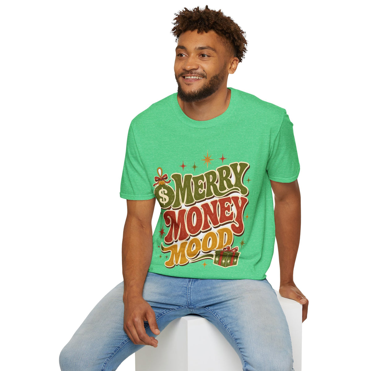 Merry Money Mood T‑Shirt — Retro Holiday Graphic Tee