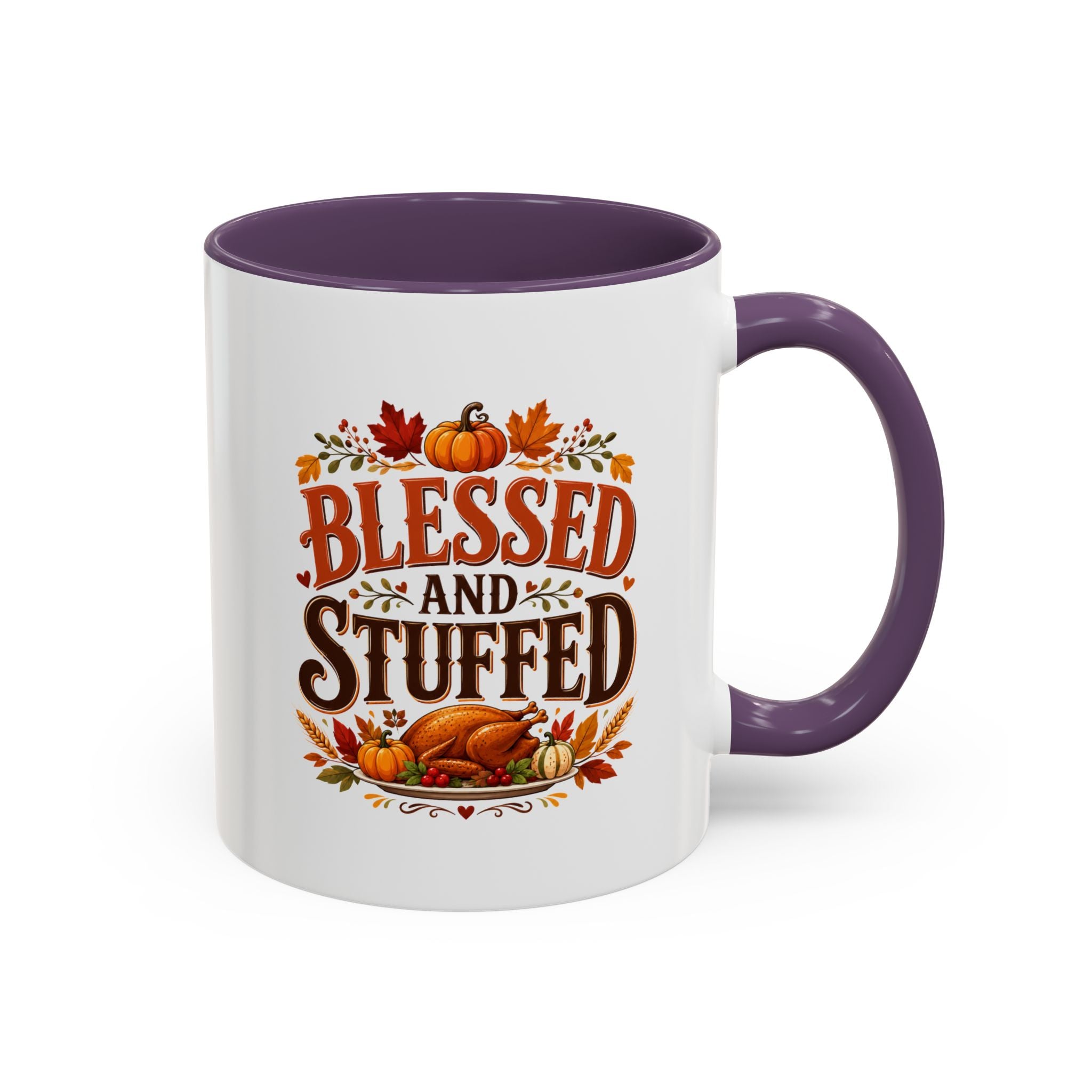 Thanksgiving Mug Blessed and Stuffed Coffee Mug — Thanksgiving Fall Ceramic Accent Mug