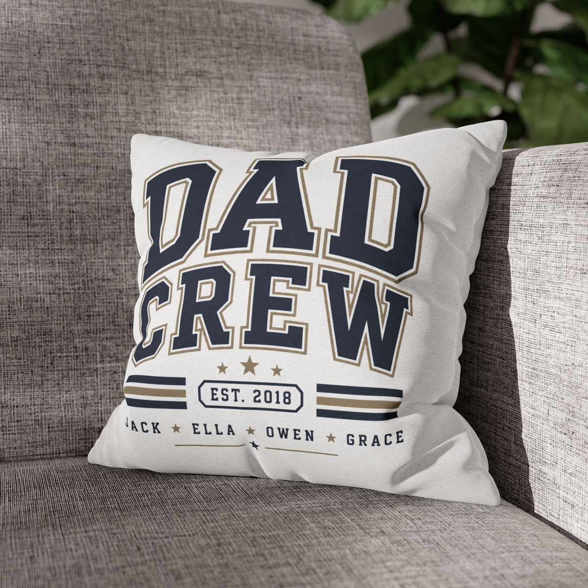 Dad Crew Decorative Pillowcase Milo Bailey Dog Dad Mom – Personalized Family Name Accent