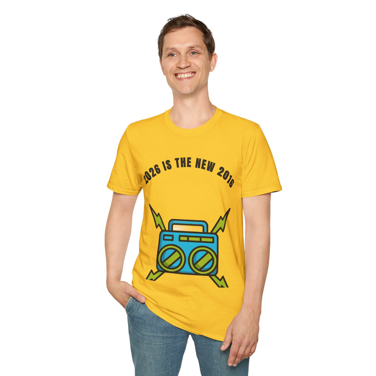 2026 Is The New 2016 T-Shirt — Retro Boombox Graphic Tee - Trending Now - September 2026