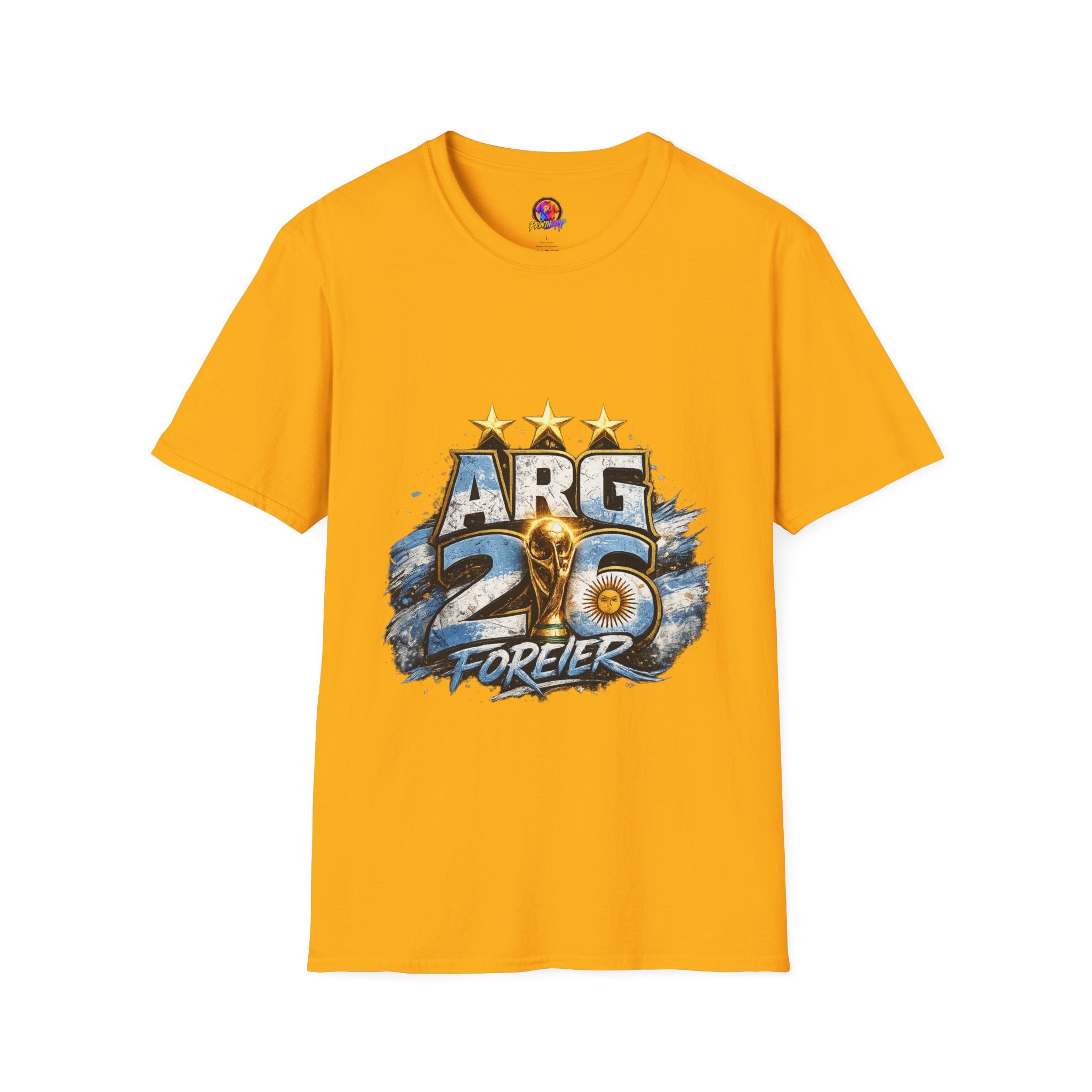 Argentina 26 Forever T‑Shirt — ARG Soccer World Cup 3‑Star Fan Tee