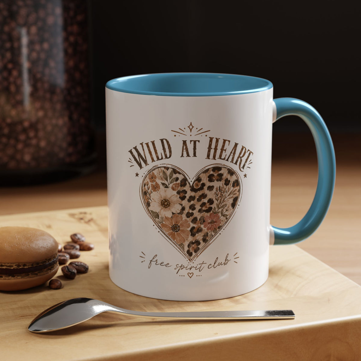 Milo Bailey Dog Dad Mom Wild at Heart Leopard Heart Accent Coffee Mug – Floral Boho
