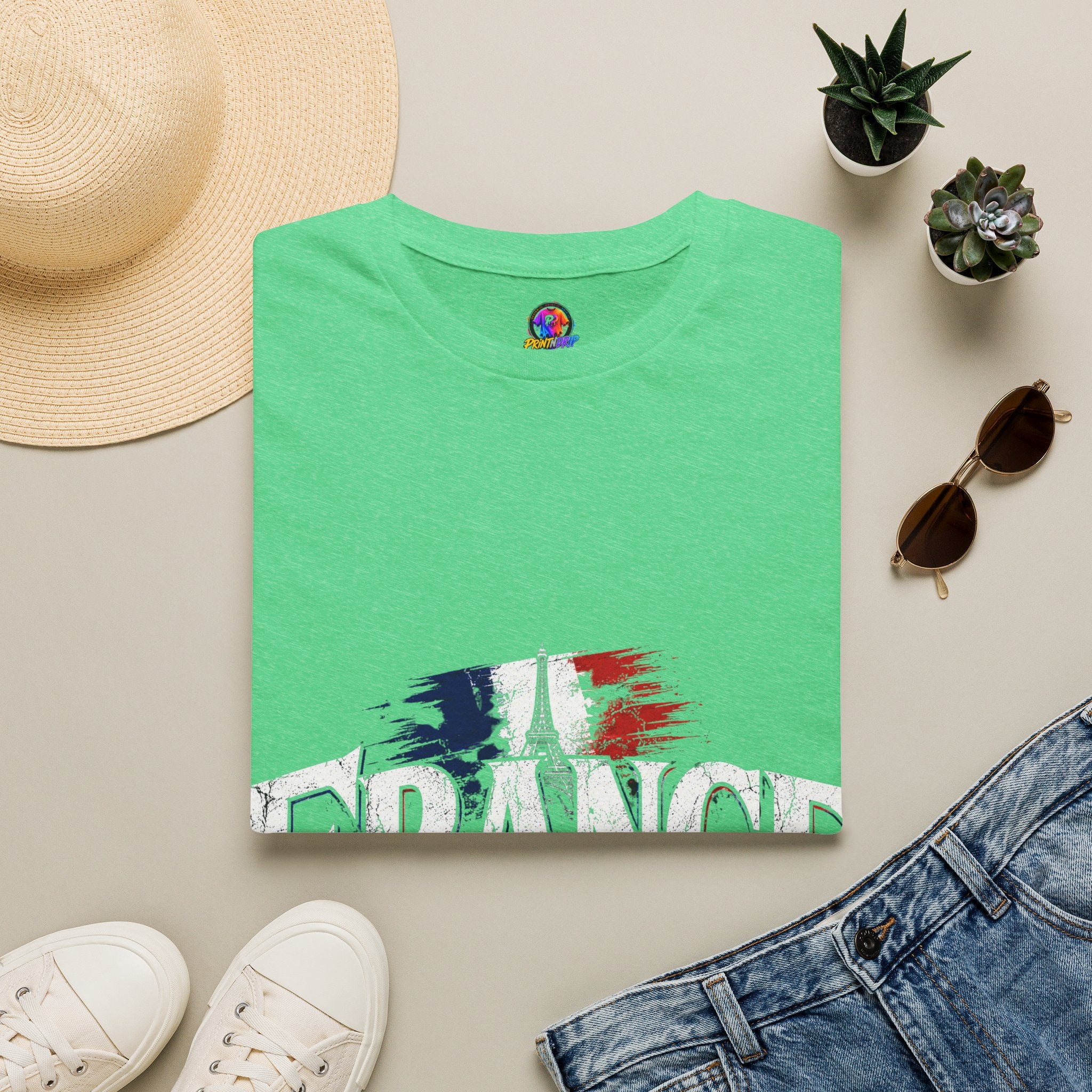 France Flag T-Shirt — Vintage Eiffel Tower French Pride Tee