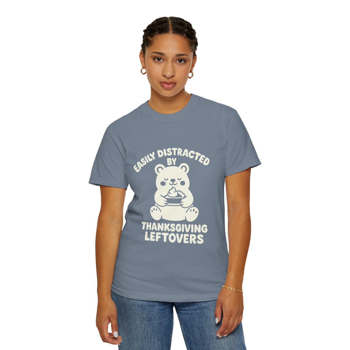 Easily Distracted by Thanksgiving Leftovers T-Shirt — Cute Turkey/Bear Holiday Tee - Trending Now - October 2026