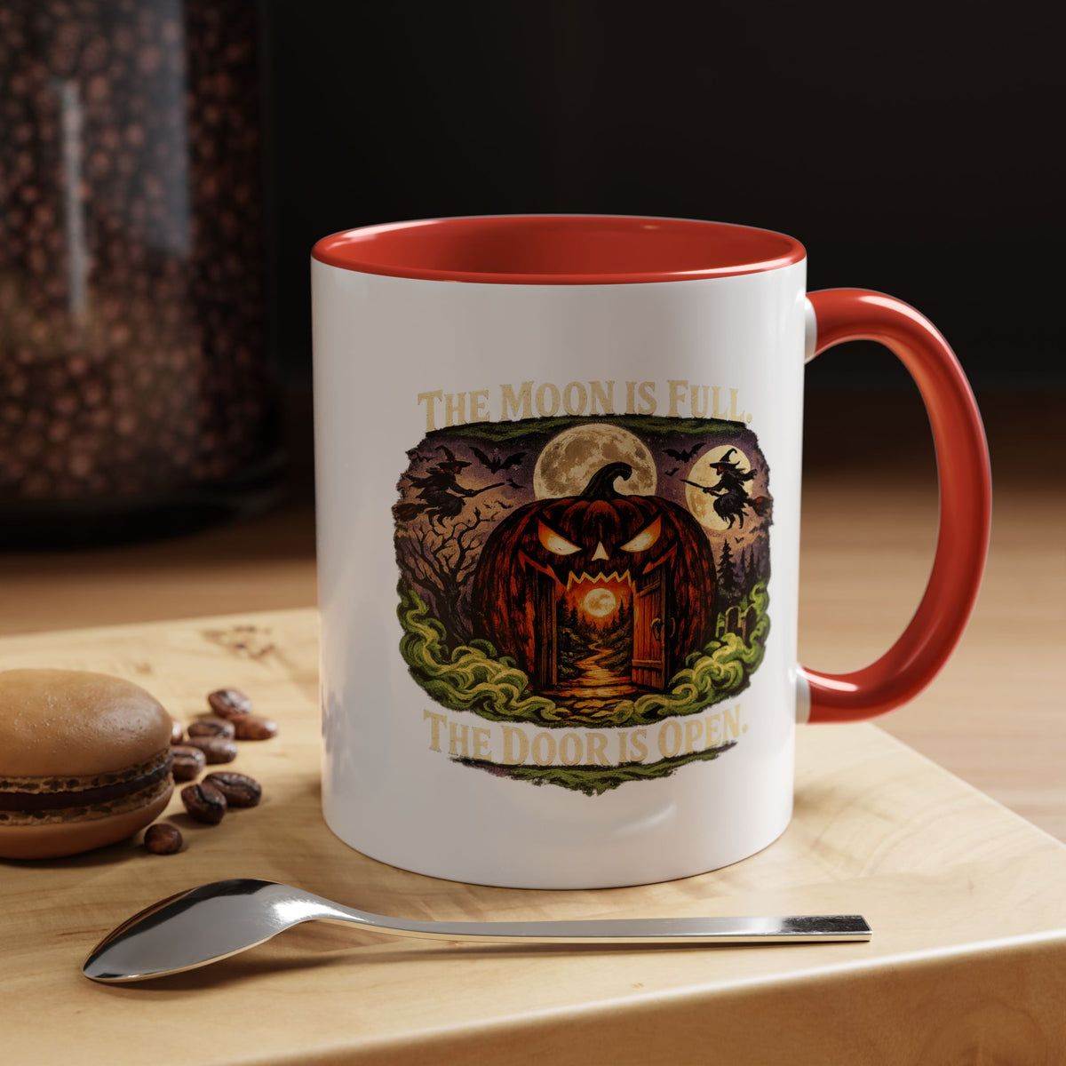 Halloween  The Moon Is Full Accent Coffee Mug