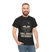 Small Worlds Big Wonder Celestial Mushroom Tee - Aesthetic Nature T-Shirt - Trending Now - September 2026