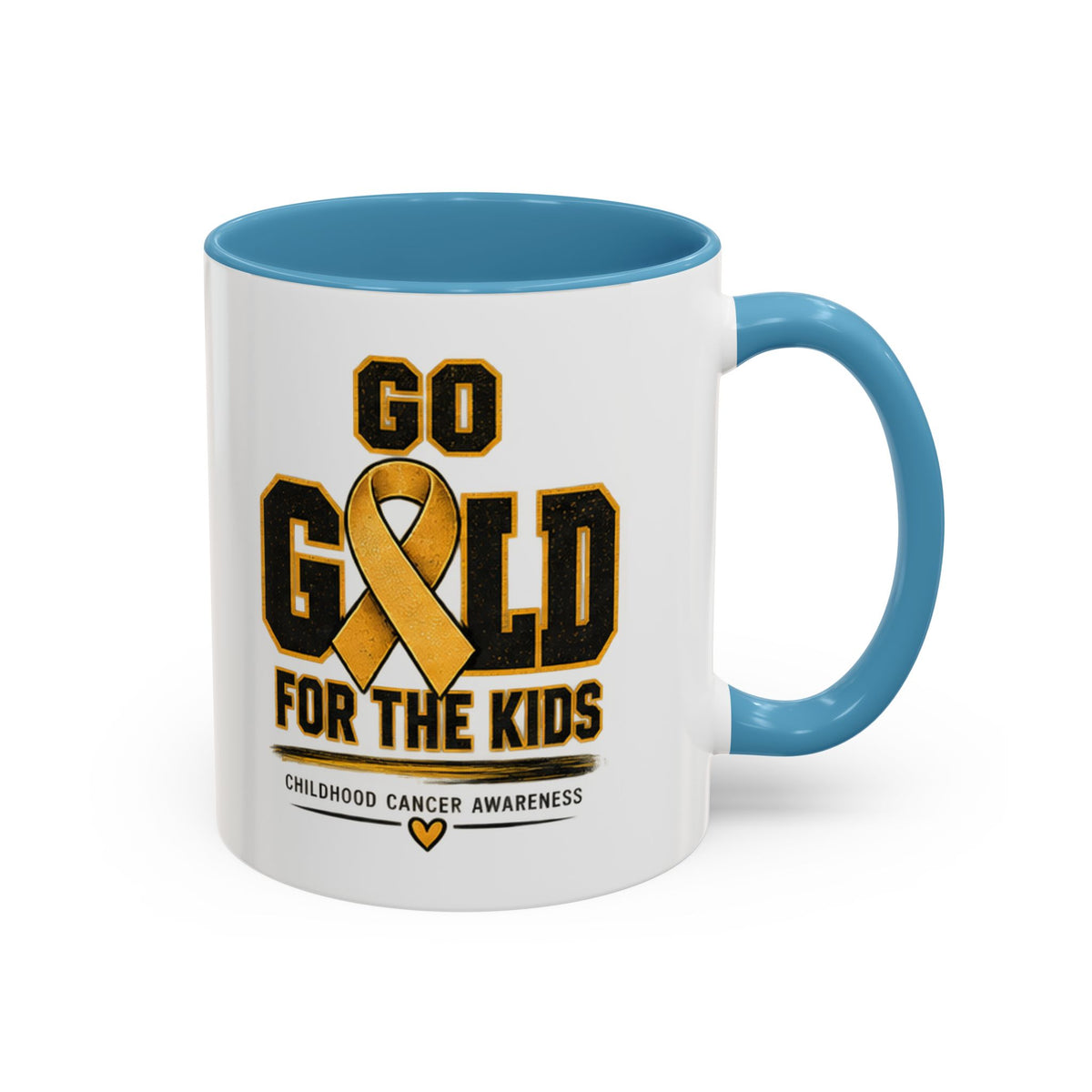 Go Gold For The Kids Accent Coffee Mug — Childhood Cancer Awareness 11/15oz