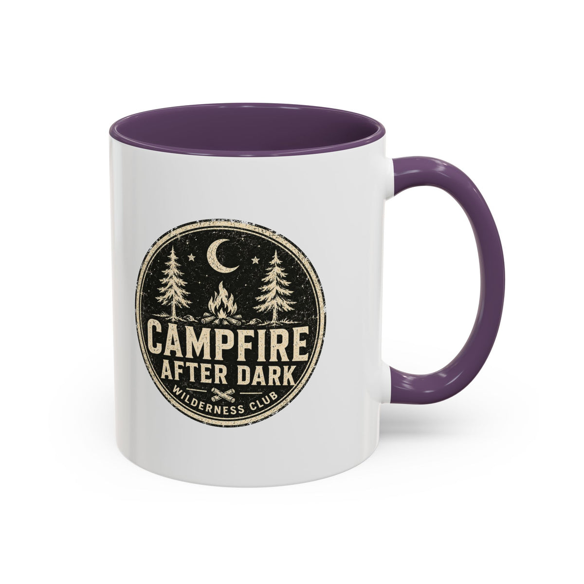 Milo Bailey Dog Dad Mom Campfire After Dark Accent Coffee Mug — Rustic Camping Coffee Cup