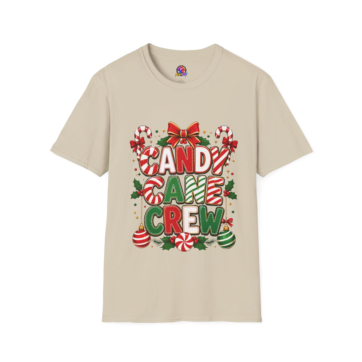 Candy Cane Crew T-Shirt — Festive Christmas Holiday Tee