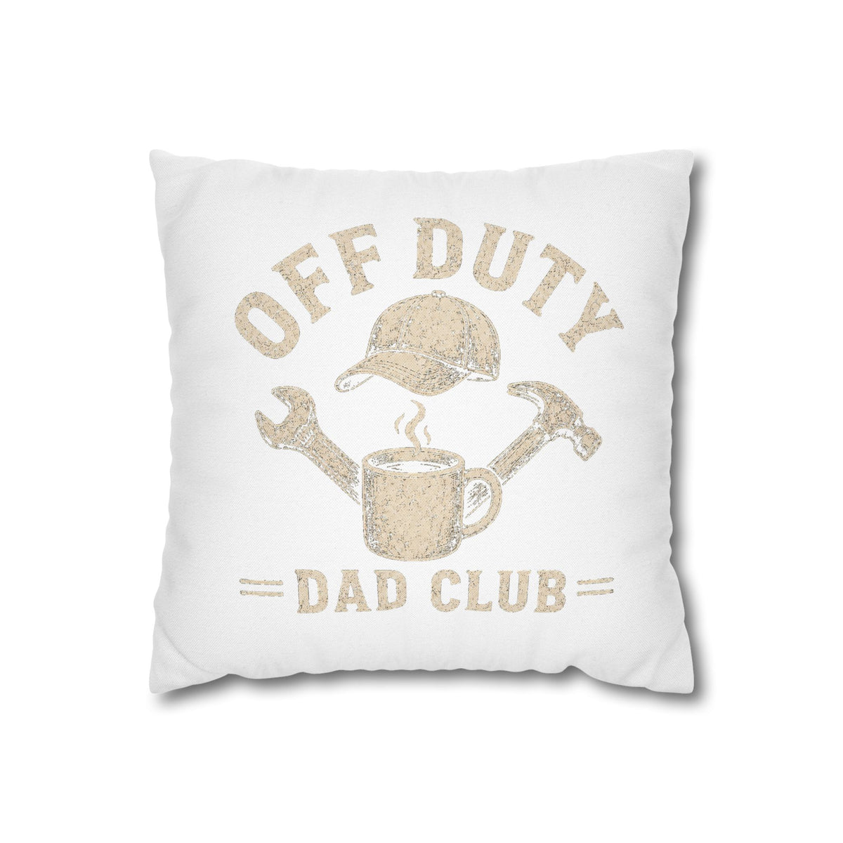 Off Duty Dad Club Pillowcase — ‘Off Duty’ Coffee & Tools Decorative Throw Pillowcase Milo Bailey Dog Dad Mom