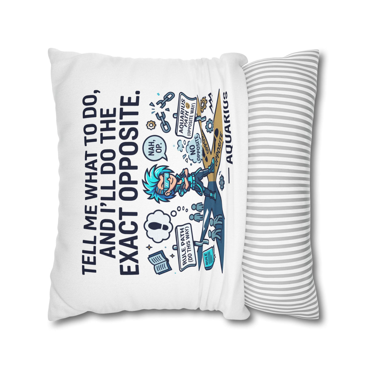 Aquarius Zodiac Spun Polyester Square Pillowcase
